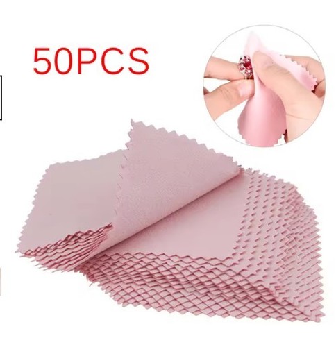 Pcs pink polishing cloth - 50,